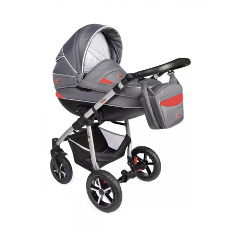 Mama Kiddies Dream Limited Edition 3az1-ben multifunkciós babakocsi kiegészítőkkel antracit és piros színben + Ajándék