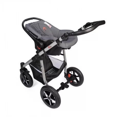 Mama Kiddies Dream Limited Edition 3az1-ben multifunkciós babakocsi kiegészítőkkel antracit és piros színben + Ajándék