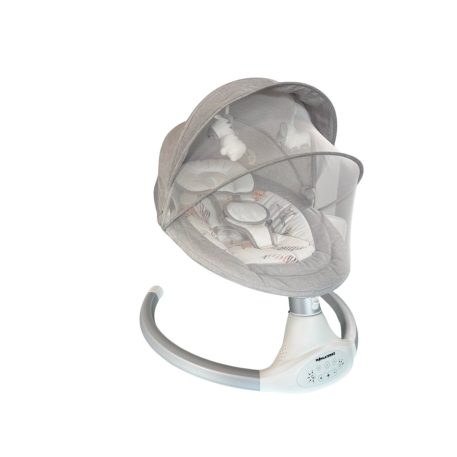 Mama Kiddies prémium 2az1-ben elektromos hinta és pihenőszék távirányítóval szürke színben + ajándékok