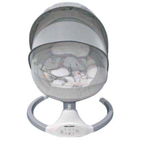 Mama Kiddies prémium 2az1-ben elektromos hinta és pihenőszék távirányítóval szürke színben + ajándékok