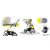 Detský kočík Bebetto Murano 3v1 s plnou výbavou a kombinované kožou, farba sivo-žltá + Darček