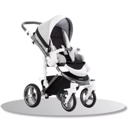Bebetto Murano 3in1 Full Extra bőrrel szürke-fekete-fehér színben + Kiegészítők + Ajándék