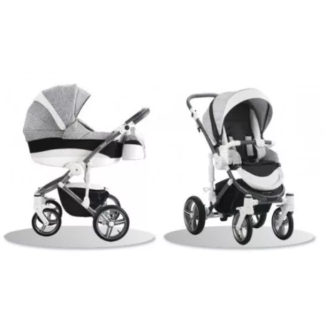 Bebetto Murano 3in1 Full Extra bőrrel szürke-fekete-fehér színben + Kiegészítők + Ajándék