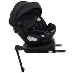   ISOFIX-es 360°-ban forgatható Mama Kiddies Turbo Wings biztonsági autósülés (40 - 150 cm) fekete színben támasztólábbal + ajándék gerinctámasszal és napvédővel