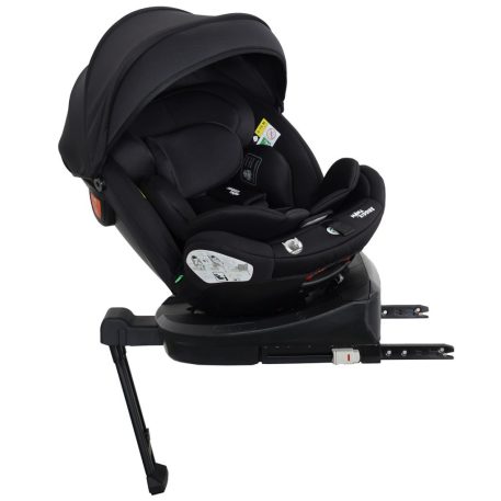 ISOFIX-es 360°-ban forgatható Mama Kiddies Turbo Wings biztonsági autósülés (40 - 150 cm) fekete színben támasztólábbal + ajándék gerinctámasszal és napvédővel