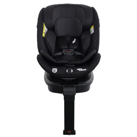 ISOFIX-es 360°-ban forgatható Mama Kiddies Turbo Wings biztonsági autósülés (40 - 150 cm) fekete színben támasztólábbal + ajándék gerinctámasszal és napvédővel