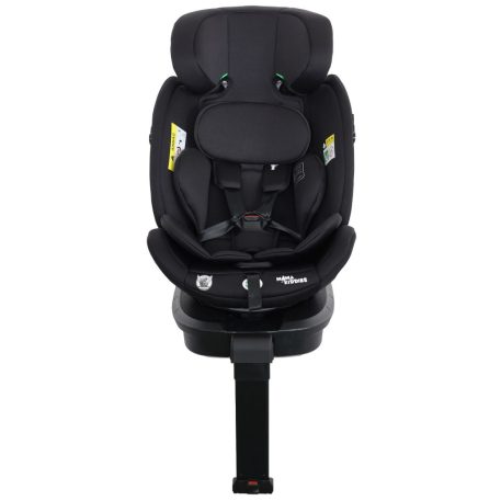 ISOFIX-es 360°-ban forgatható Mama Kiddies Turbo Wings biztonsági autósülés (40 - 150 cm) fekete színben támasztólábbal + ajándék gerinctámasszal és napvédővel