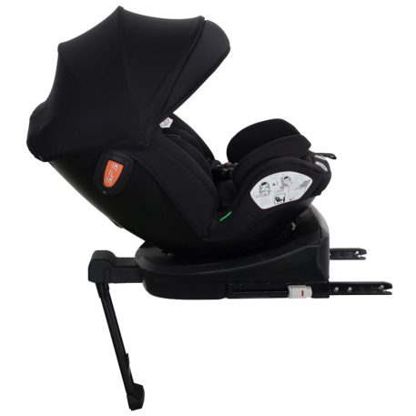 ISOFIX-es 360°-ban forgatható Mama Kiddies Turbo Wings biztonsági autósülés (40 - 150 cm) fekete színben támasztólábbal + ajándék gerinctámasszal és napvédővel