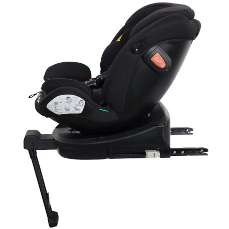 ISOFIX-es 360°-ban forgatható Mama Kiddies Turbo Wings biztonsági autósülés (40 - 150 cm) fekete színben támasztólábbal + ajándék gerinctámasszal és napvédővel
