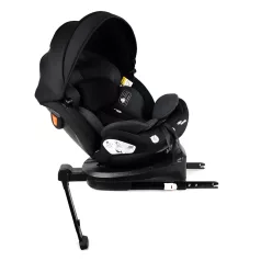  ISOFIX-es 360°-ban forgatható Mama Kiddies® Turbo Wings biztonsági autósülés (40 - 150 cm) sötétszürke színben támasztólábbal + ajándék gerinctámasszal és napvédővel