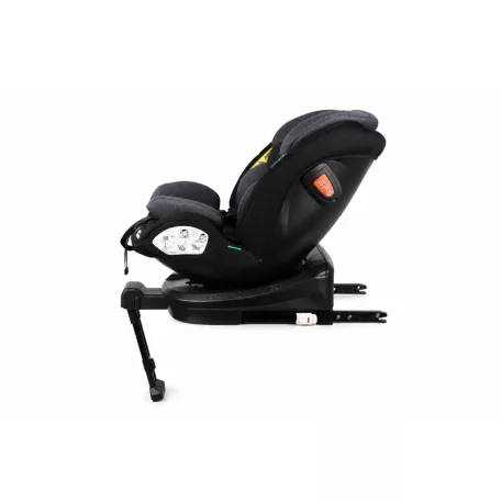 ISOFIX-es 360°-ban forgatható Mama Kiddies® Turbo Wings biztonsági autósülés (40 - 150 cm) sötétszürke színben támasztólábbal + ajándék gerinctámasszal és napvédővel