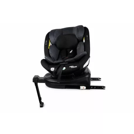ISOFIX-es 360°-ban forgatható Mama Kiddies® Turbo Wings biztonsági autósülés (40 - 150 cm) sötétszürke színben támasztólábbal + ajándék gerinctámasszal és napvédővel
