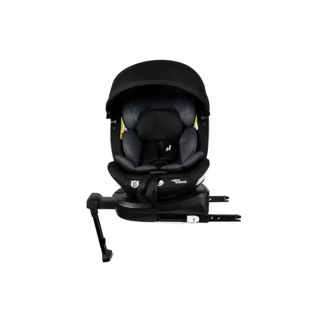 ISOFIX-es 360°-ban forgatható Mama Kiddies® Turbo Wings biztonsági autósülés (40 - 150 cm) sötétszürke színben támasztólábbal + ajándék gerinctámasszal és napvédővel