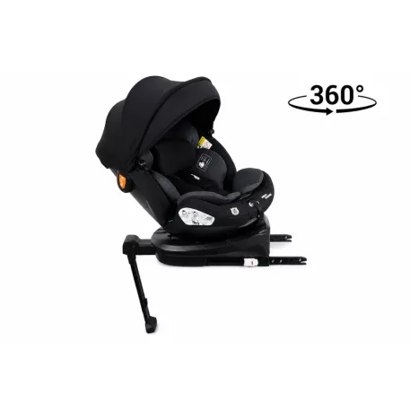 ISOFIX-es 360°-ban forgatható Mama Kiddies® Turbo Wings biztonsági autósülés (40 - 150 cm) sötétszürke színben támasztólábbal + ajándék gerinctámasszal és napvédővel