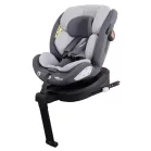 ISOFIX-es 360°-ban forgatható Mama Kiddies Turbo Wings biztonsági autósülés (40 - 150 cm) szürke színben támasztólábbal + ajándék gerinctámasszal és napvédővel