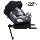 ISOFIX-es 360°-ban forgatható Mama Kiddies Turbo Wings biztonsági autósülés (40 - 150 cm) szürke színben támasztólábbal + ajándék gerinctámasszal és napvédővel