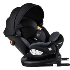   ISOFIX-es 360°-ban forgatható Mama Kiddies® Turbo Wings biztonsági autósülés (40 - 150 cm) sötétszürke színben + ajándék gerinctámasszal és napvédővel