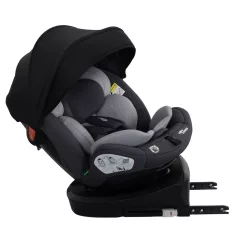   ISOFIX-es 360°-ban forgatható Mama Kiddies® Turbo Wings biztonsági autósülés (40 - 150 cm) szürke színben + ajándék gerinctámasszal és napvédővel