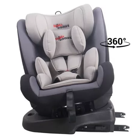 ISOFIX-es 360°-ban forgatható Mama Kiddies Angel Rotary biztonsági autósülés (0-36 kg) szürke színben