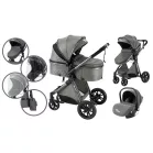 Mama Kiddies Charlie PRO 3az1-ben babakocsi kiegészítőkkel szürke színben + ajándék