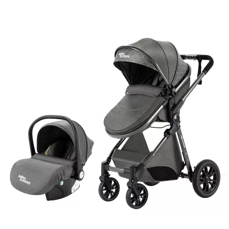 Mama Kiddies Charlie PRO 3az1-ben babakocsi kiegészítőkkel szürke színben + ajándék