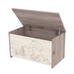   Elefántos játéktároló láda teleszkóppal szürkésbarna színben