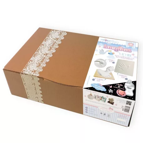 Lacy Box 20-dielna darčeková sada s dojčenskou fľašou, vložkou podprsenky a s príslušenstvom na výrobu detských suvenírov