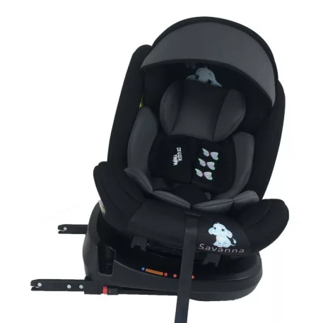 ISOFIX-es 360°-ban forgatható Mama Kiddies Rolling Safari biztonsági autósülés (0-36 kg) Jumbo mintával + ajándékok