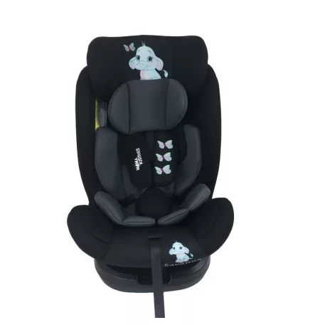 ISOFIX-es 360°-ban forgatható Mama Kiddies Rolling Safari biztonsági autósülés (0-36 kg) Jumbo mintával + ajándékok