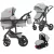 Mama Kiddies® Evening Star Black Edition 4 az 1-ben multifunkciós babakocsi kiegészítőkkel szürke színben ISOFIX talppal + Ajándék