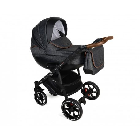 Mama Kiddies Lux Creativ 3az1-ben multifunkciós babakocsi szett kiegészítőkkel antracit színben + Ajándék