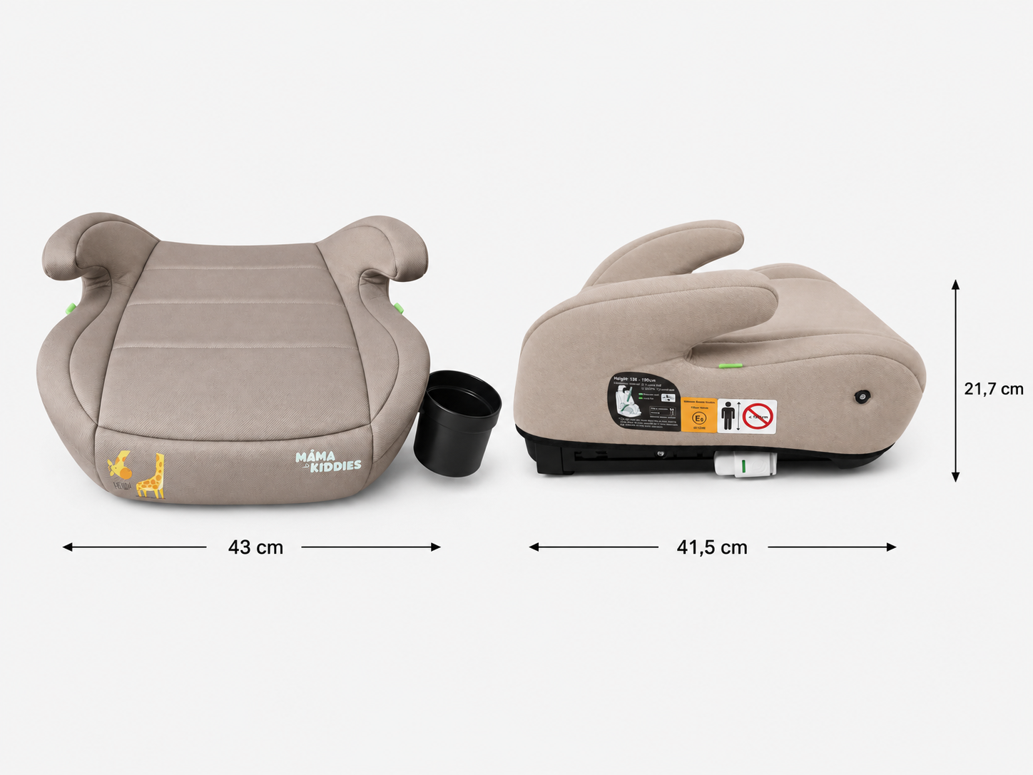 Mama Kiddies HappyRide ISOFIX ülésmagasító méretei
